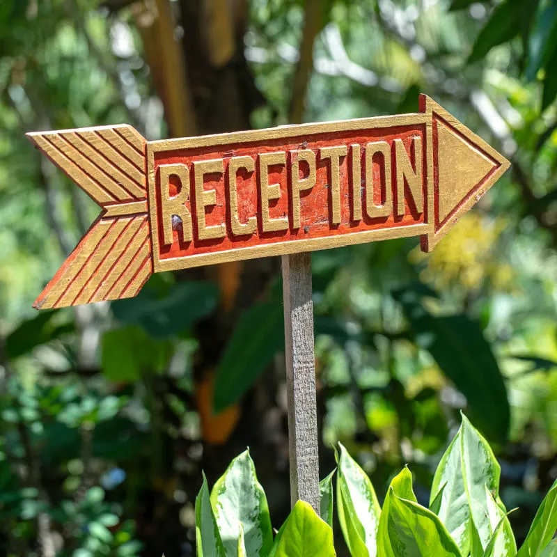 Reception Sign At Bali Hotel Guesthouse