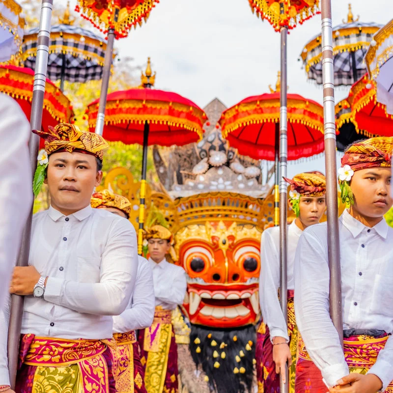 Barong Parade in Bali Cultural Dance Show