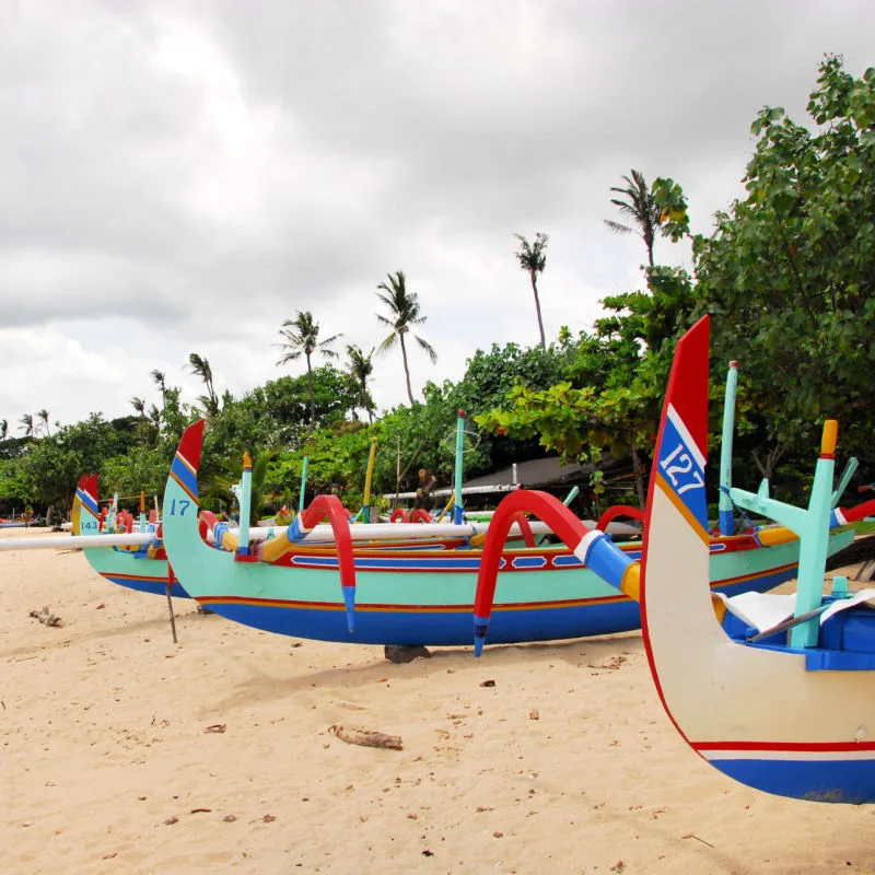 Jukung Boats On Sanur Beach