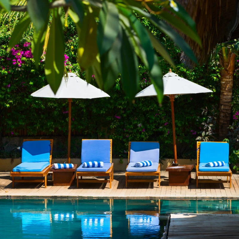 Sunloungers By Pool in Bali