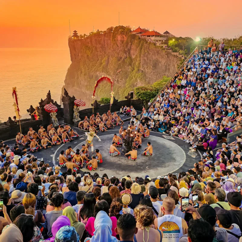 Kecak at Sunset at Uluwatu Temple in Bali