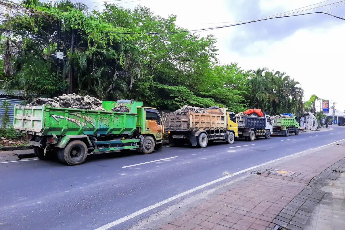 Trucks Parked At Side of Road in Bali.jpg