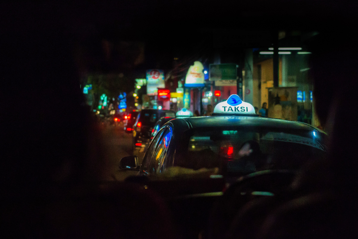 View Of Taxis in Bali Parked at Night.jpg