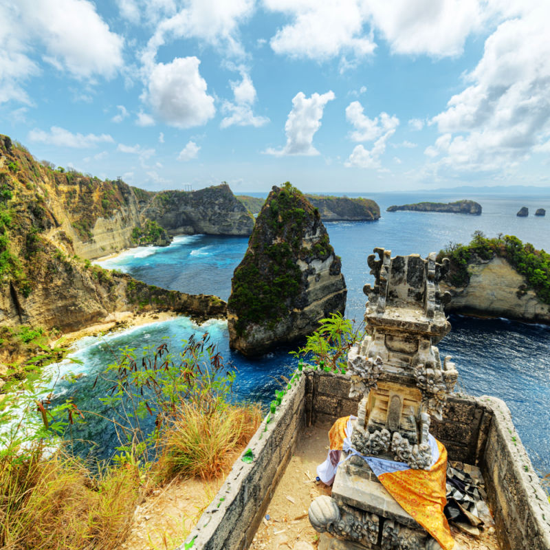 View of Diamond Beach in Nusa Penida Bali