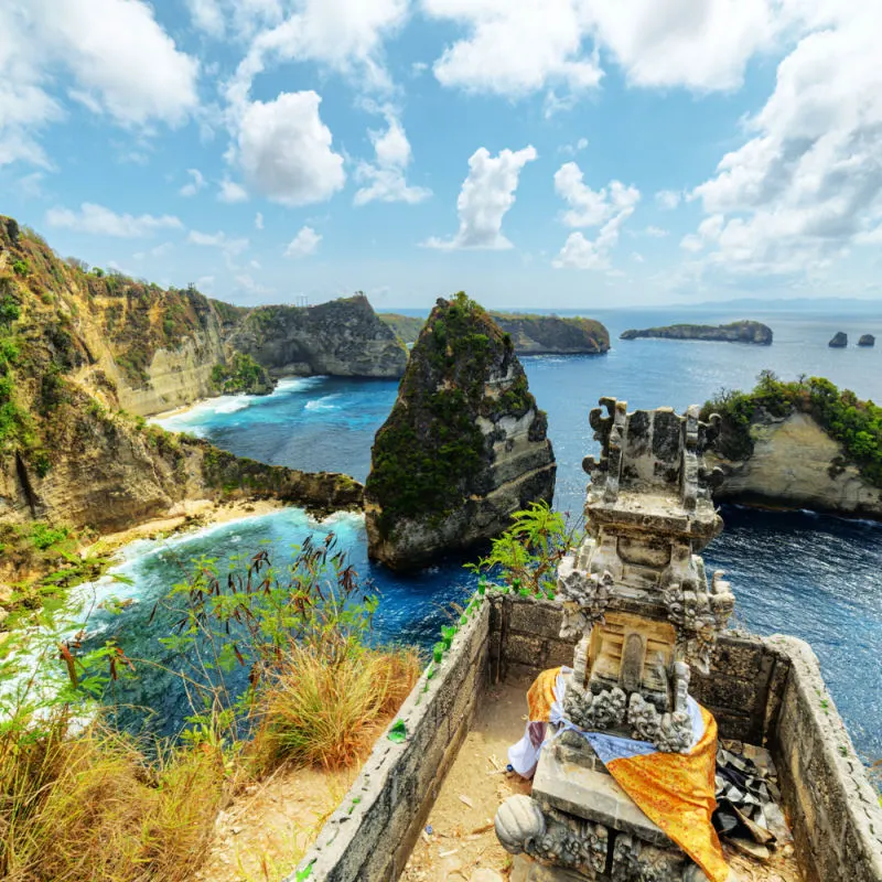 View of Diamond Beach in Nusa Penida Bali