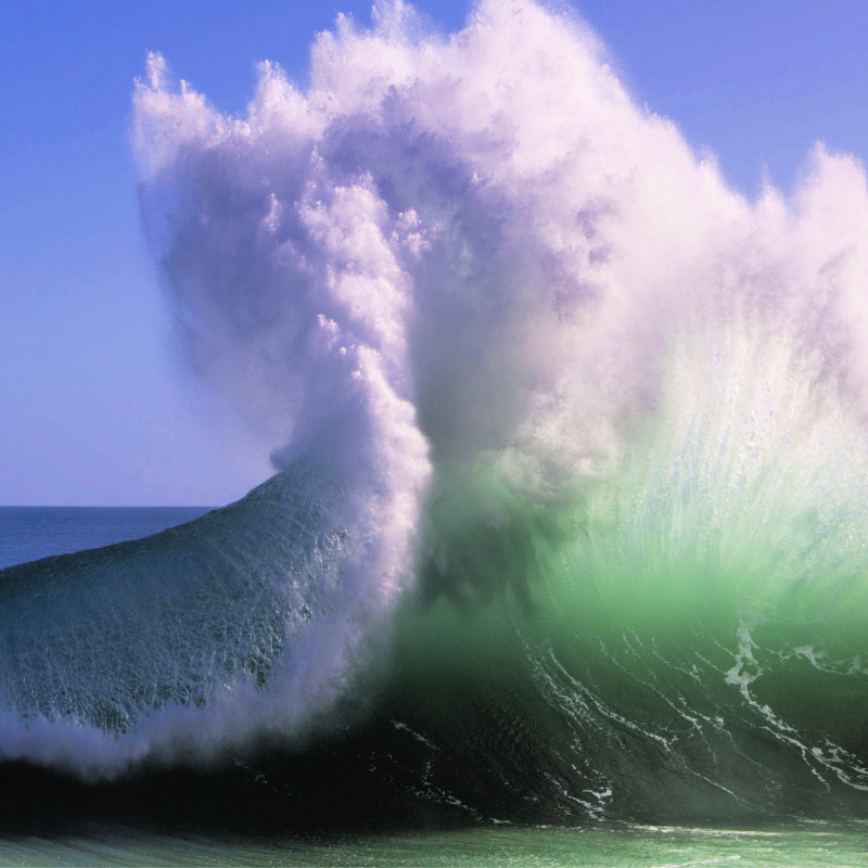 High Waves on Bali Sea Ocean