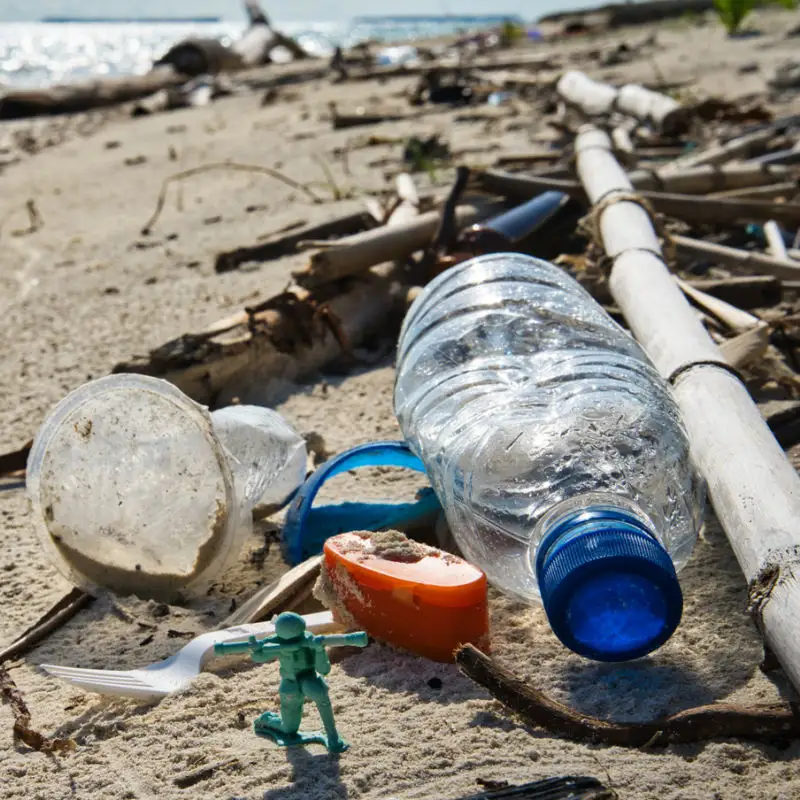 Plastic Trash On Beach