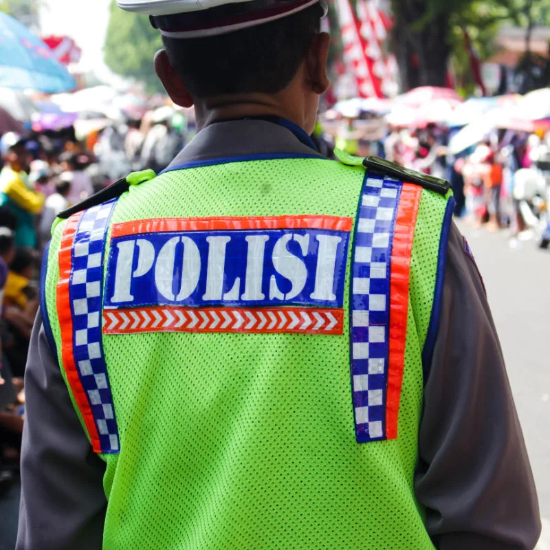 Police Officer In Bali Indonesia