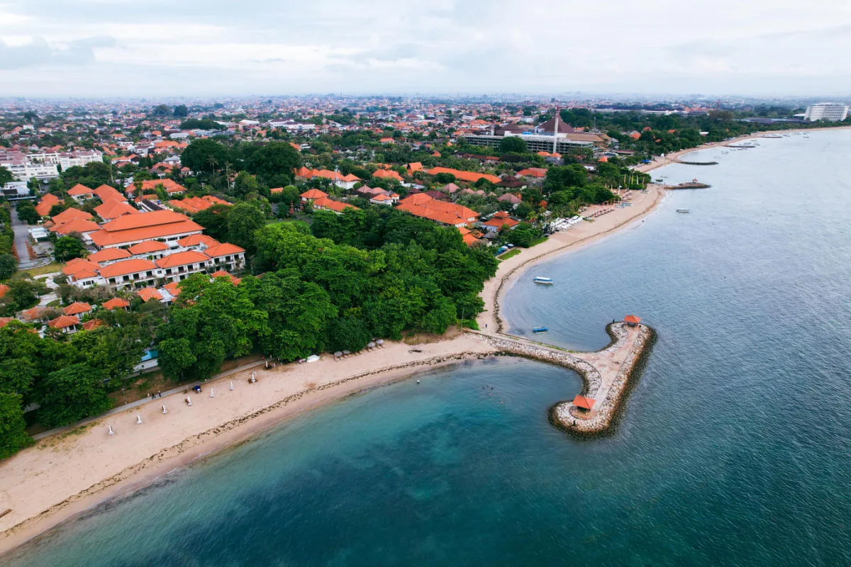 View of Sanur Beach in Bali