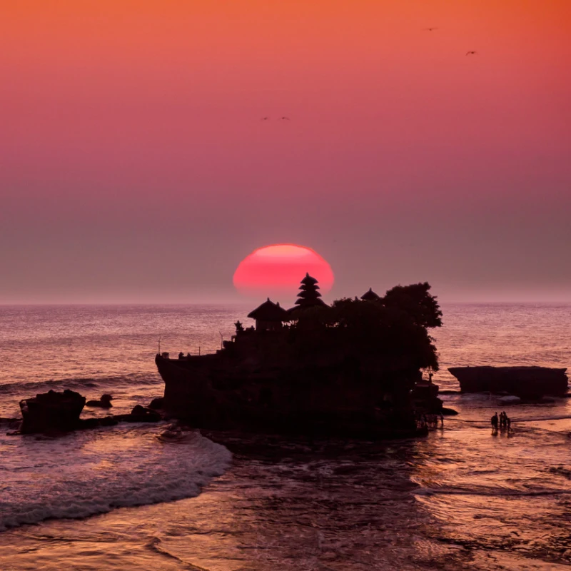 Sunset Over Tanah Lot Temple in Bali