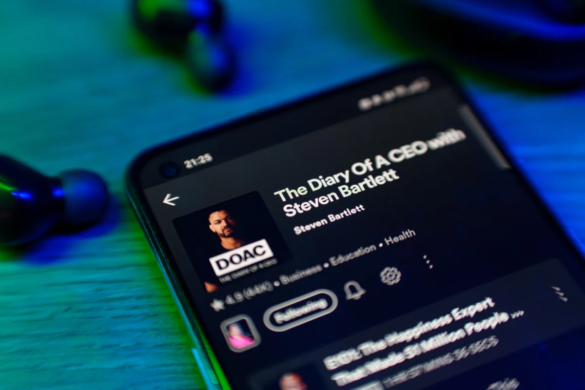 View of Diary of a CEO on a phone podcast.jpg