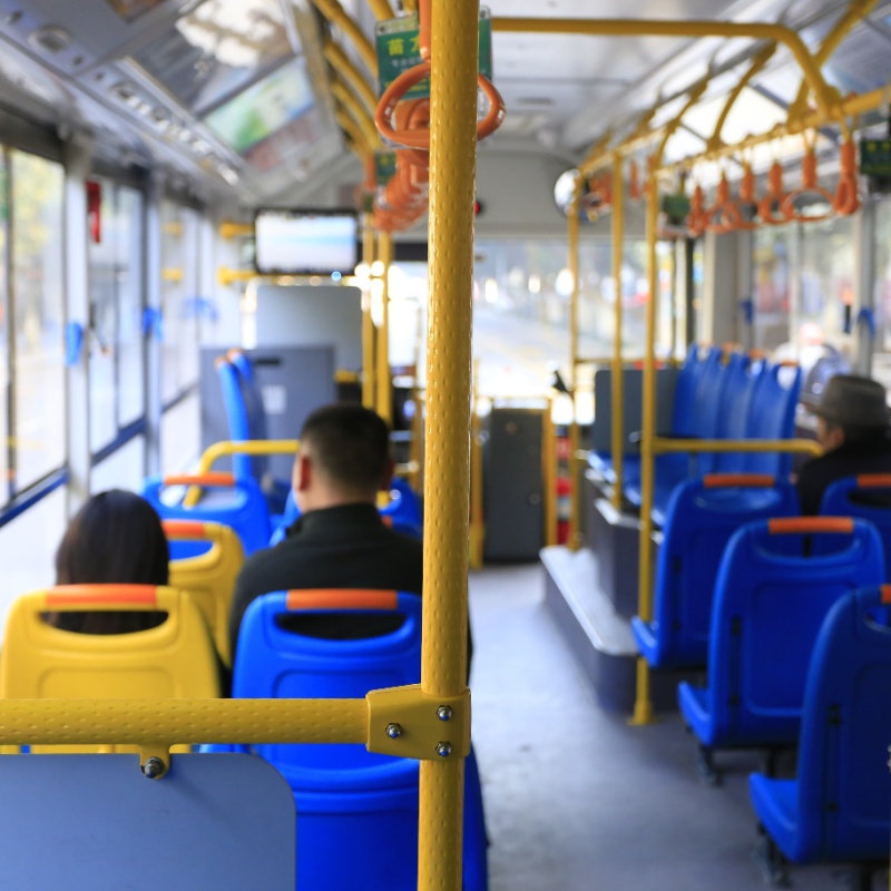 Inside of a bus
