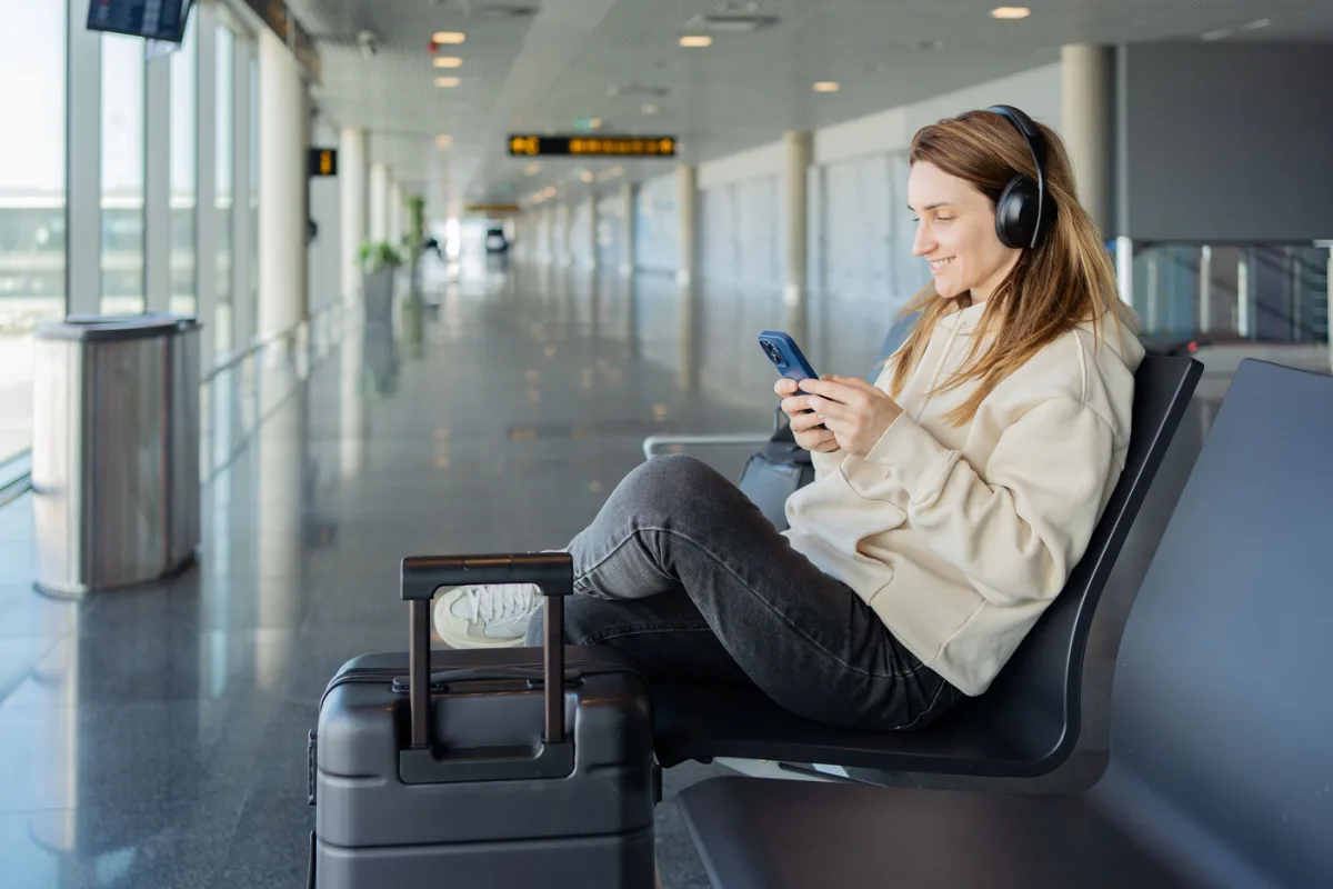 Woman on Phone At Airport.jpg