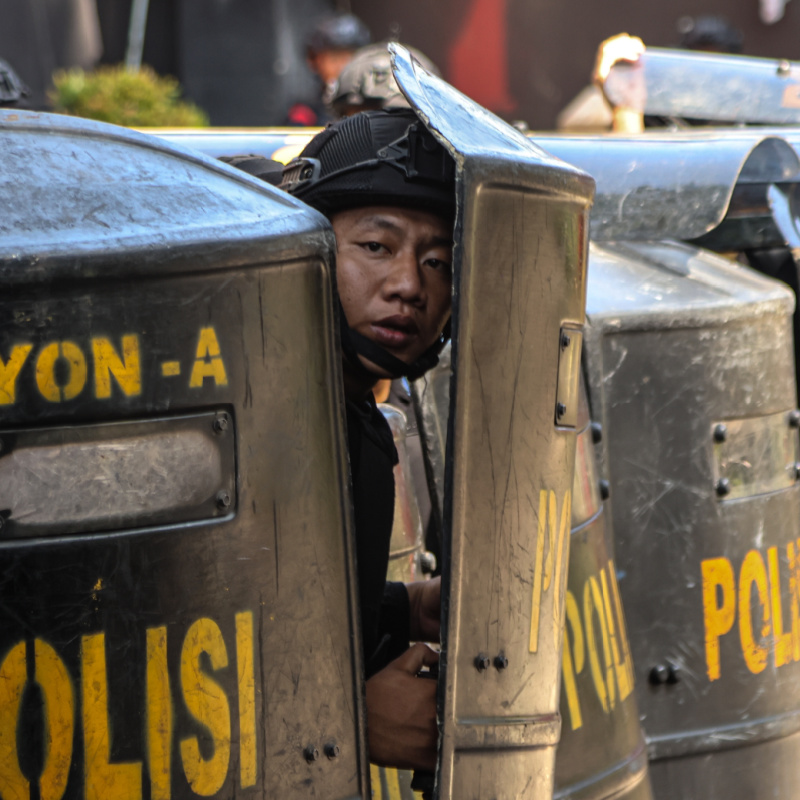 Riot Police in Jakarta Indonesia