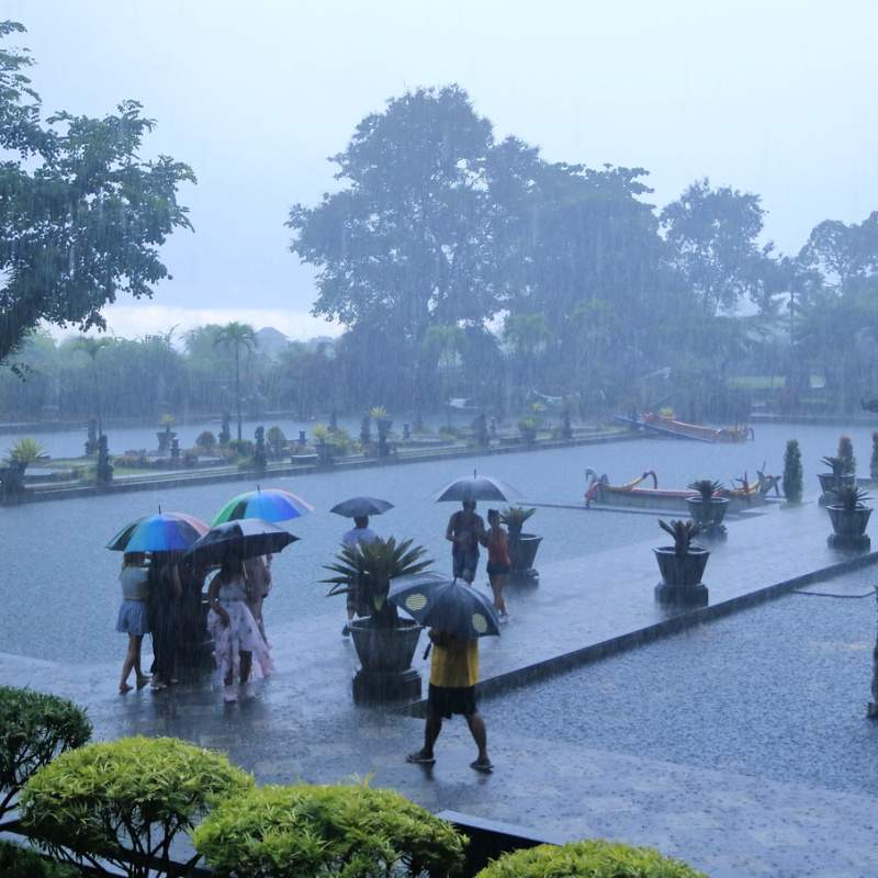 Rain in Bali Tourist Attraction