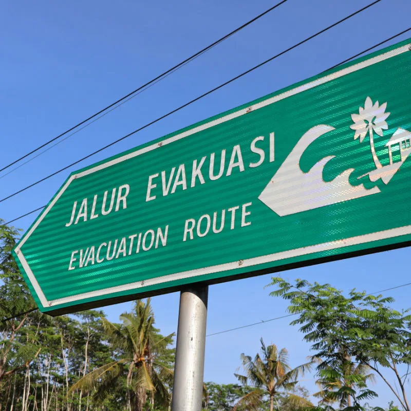 Tsunami Evacuation Sign in Bali