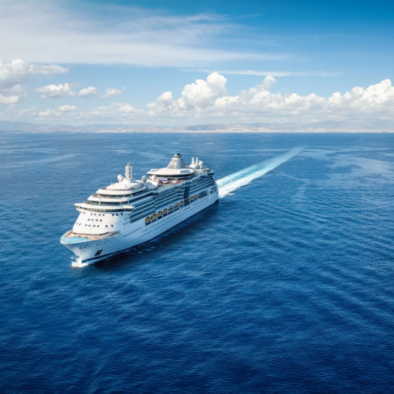 Cruise Liner On Open Ocean