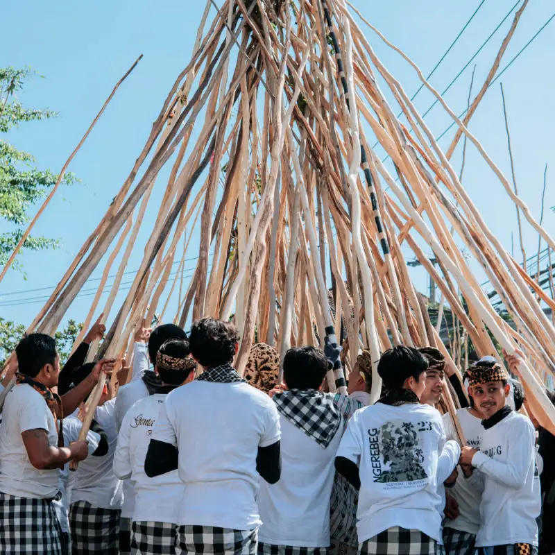 Mekotek in Munggu Village in Bali