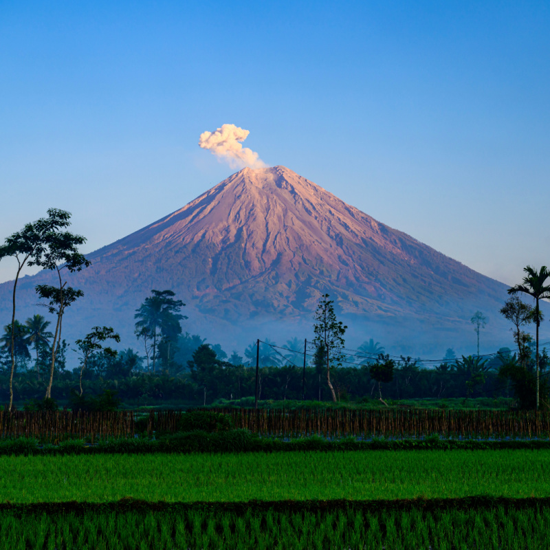 Mount Semeru Erupt Volcano Indonesia