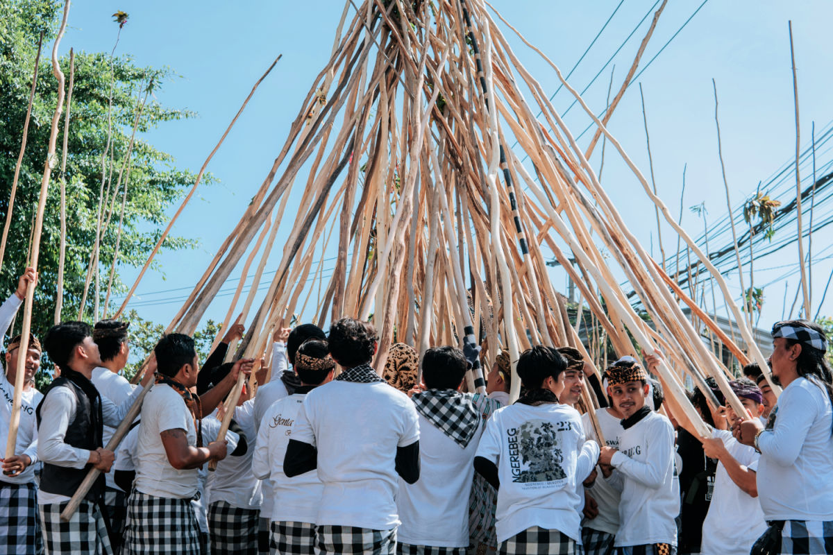 Mekotek in Munggu Village in Bali
