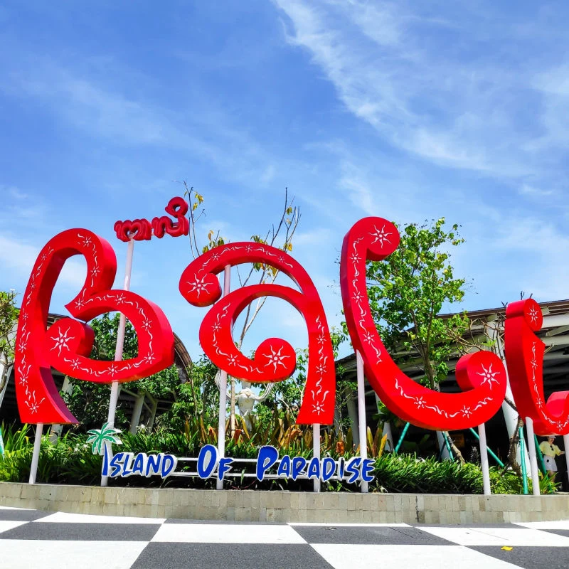 Bali Sign Outside Bali Airport Domestic Terminal