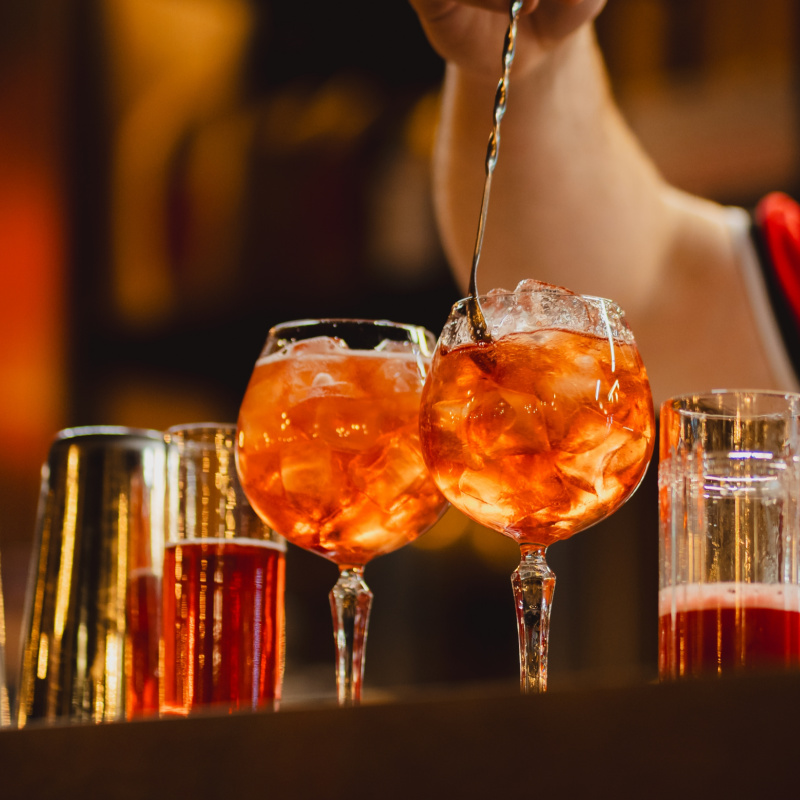 Cocktails Mixed In Bali Bar