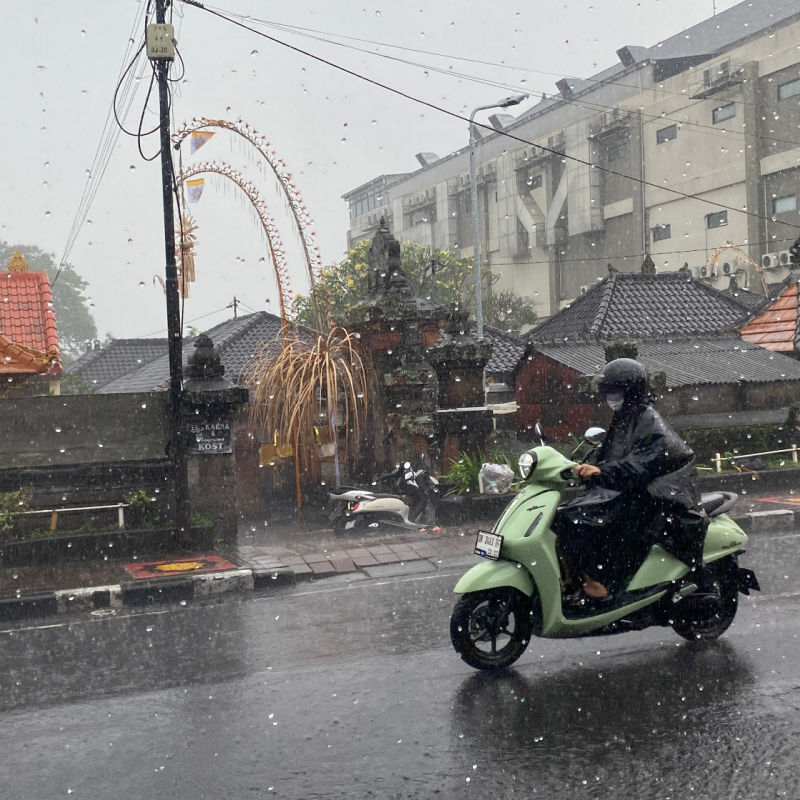 Driver in the Rain in Bali