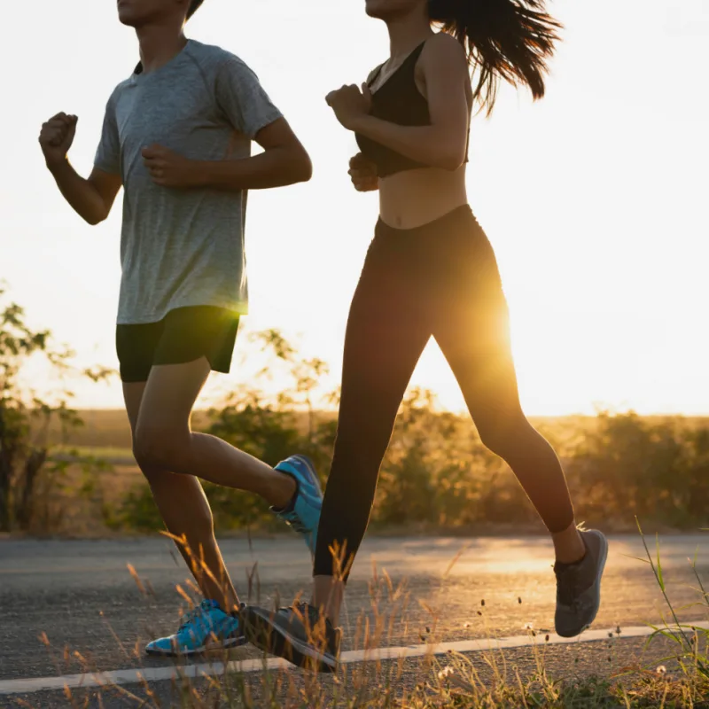 People Running at Sunset