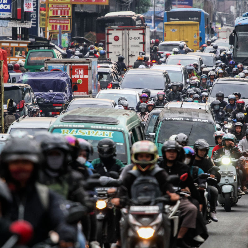 Traffic Jam on Highway in Bali
