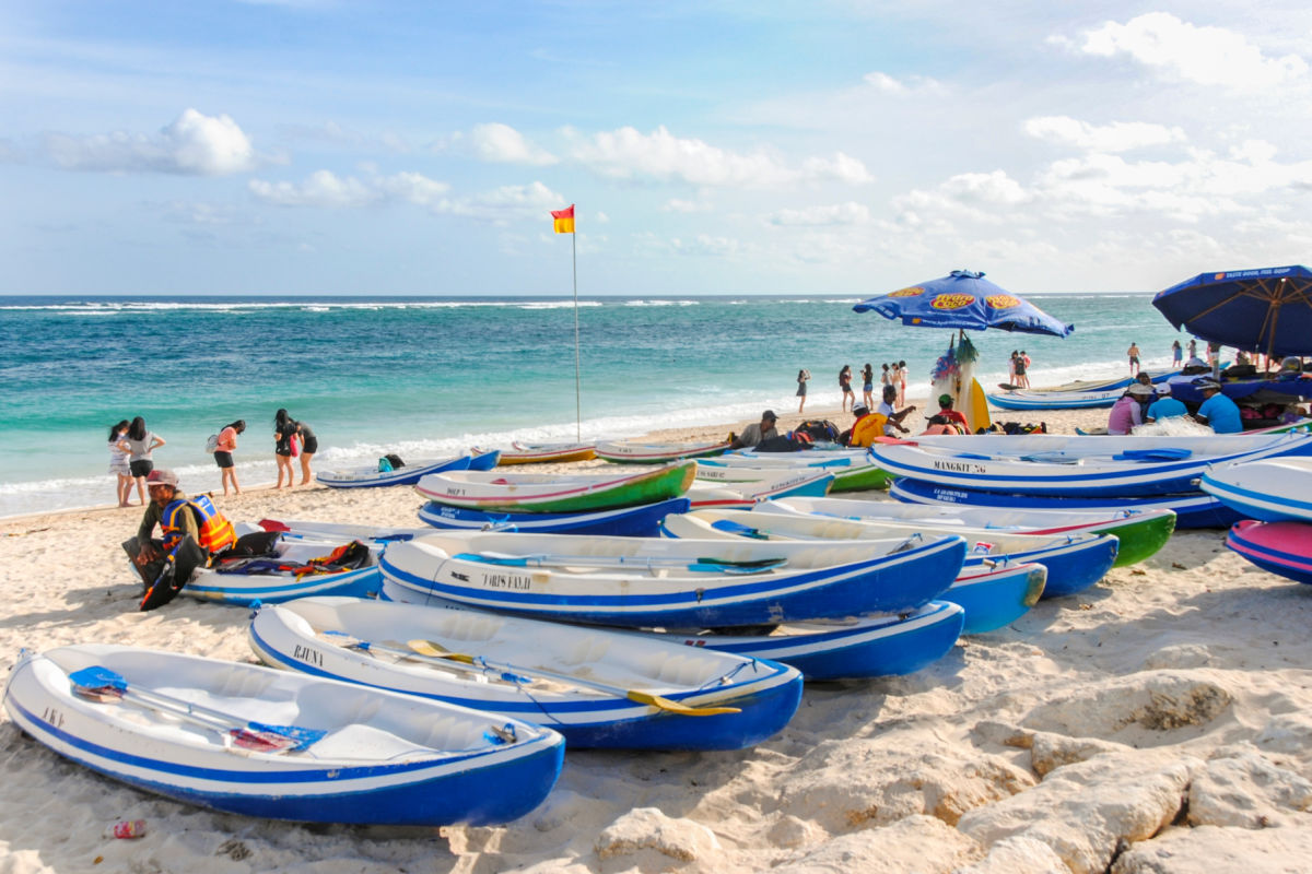Kayaks on Pandawa Beach in Uluwatu Bali.jpg