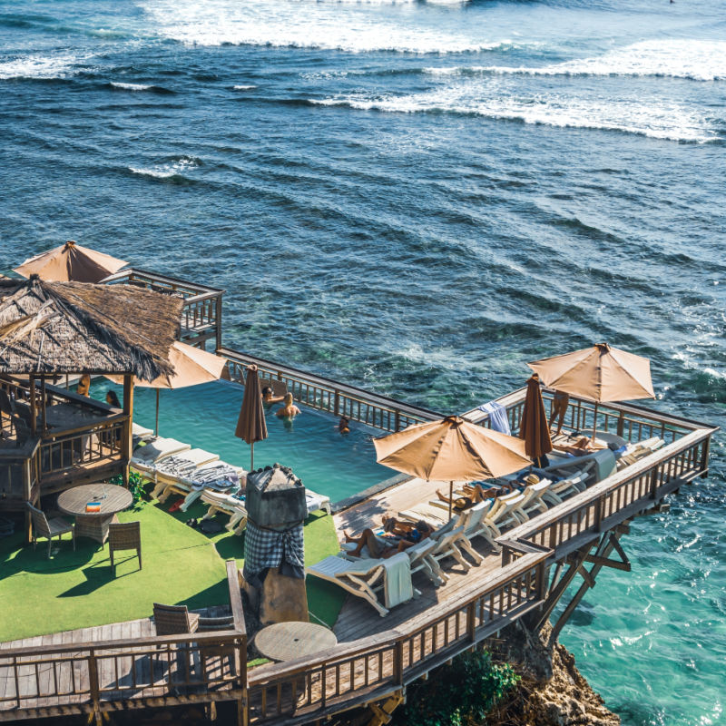 View of Suluban Beach in Uluwatu Bali