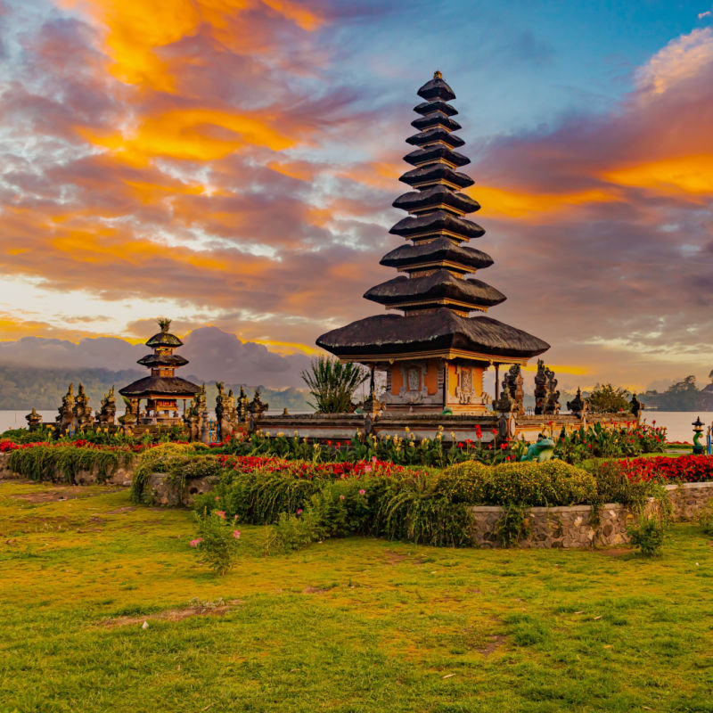 View of Ulun Danu Beratan Temple in Bedugul Bali