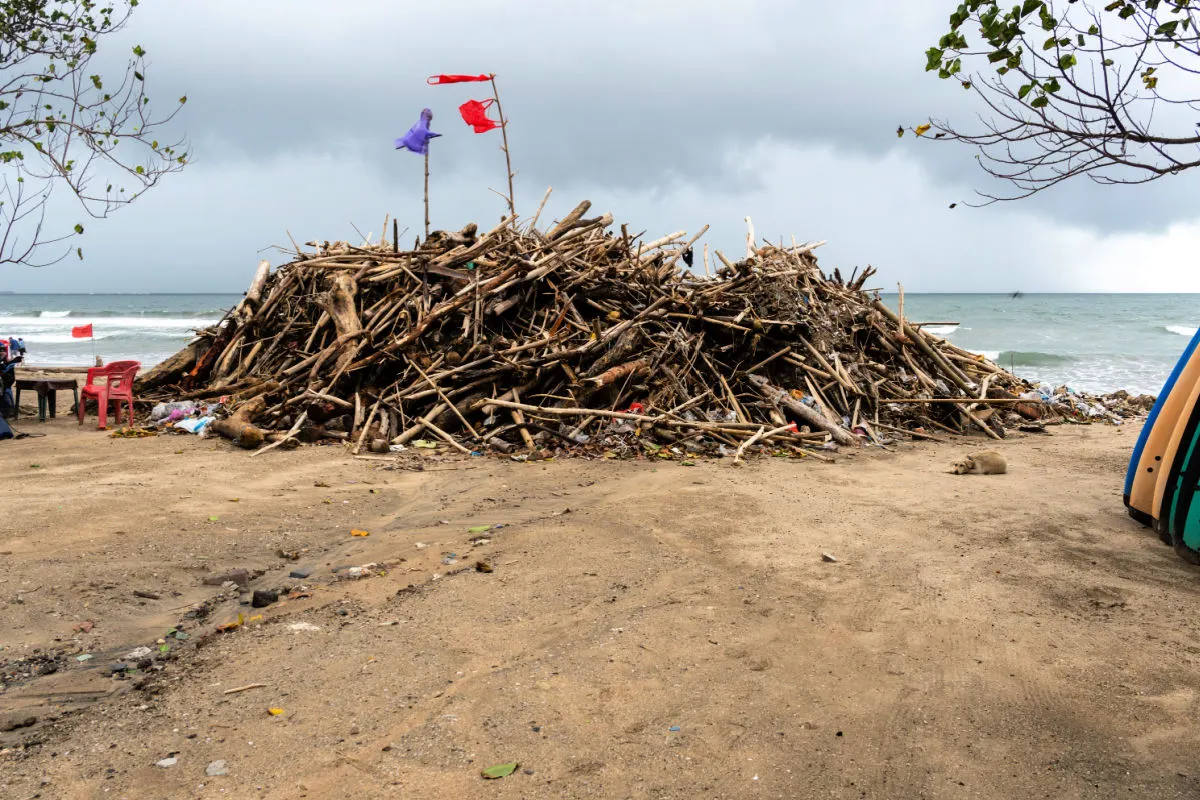 View of Pile of Trash and Ocean Debris on Bali Beach.jpg
