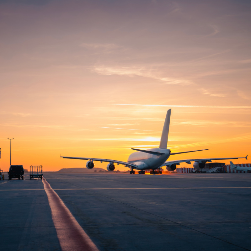 Plane on Runway at Airport
