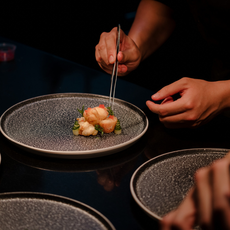 Chef on Pass in Fine Dining Restuarant