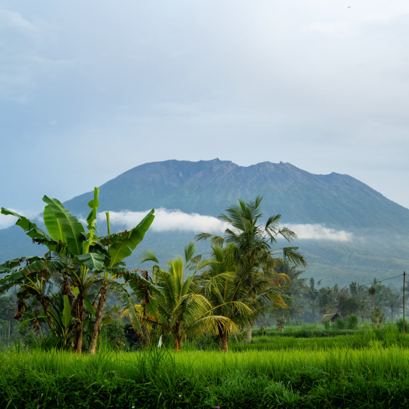 View of Mount Agung in Bali