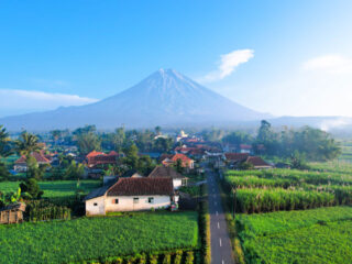 View of Mount Semeru in Indonesia Java