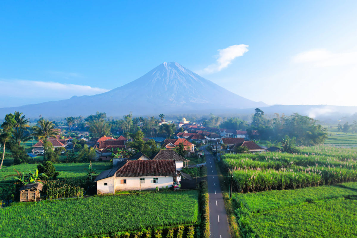View of Mount Semeru in Indonesia Java