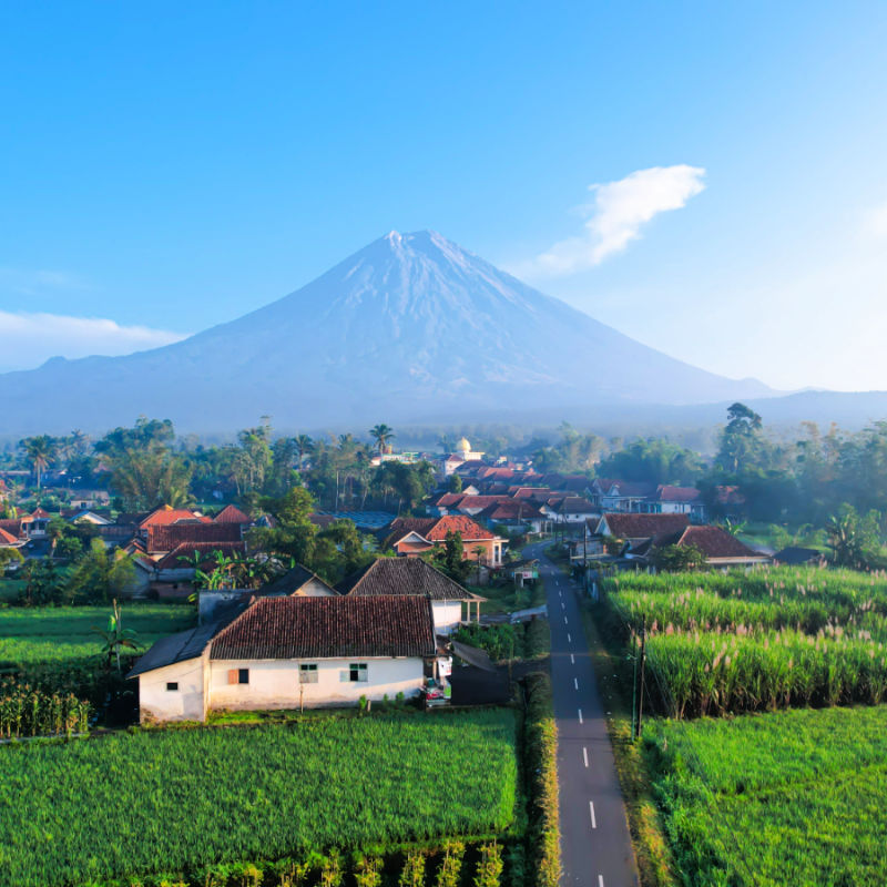 View of Mount Semeru in Indonesia Java