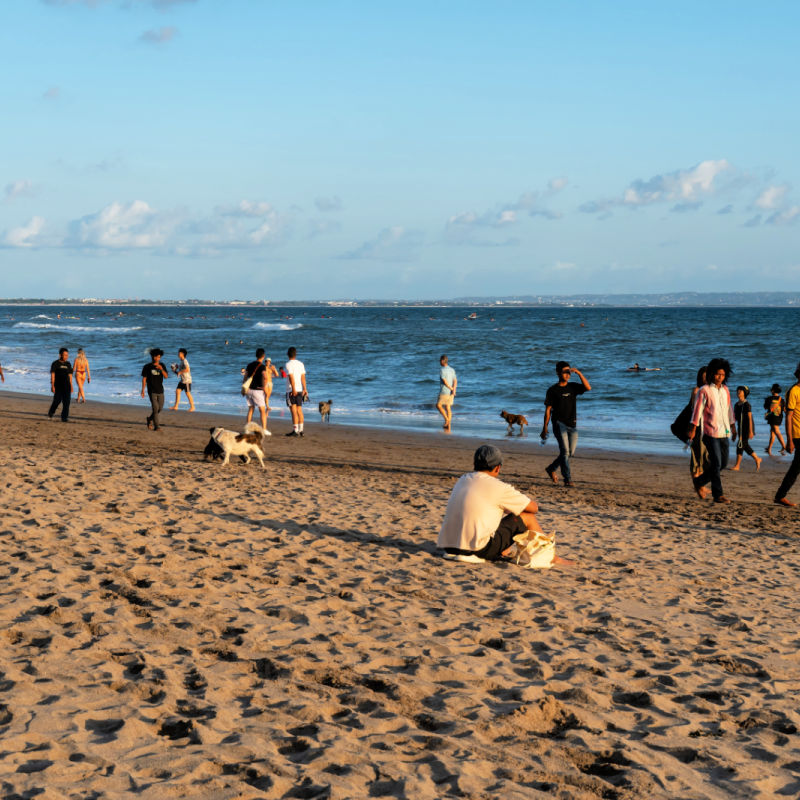 View of Tourists on Canggu BEach