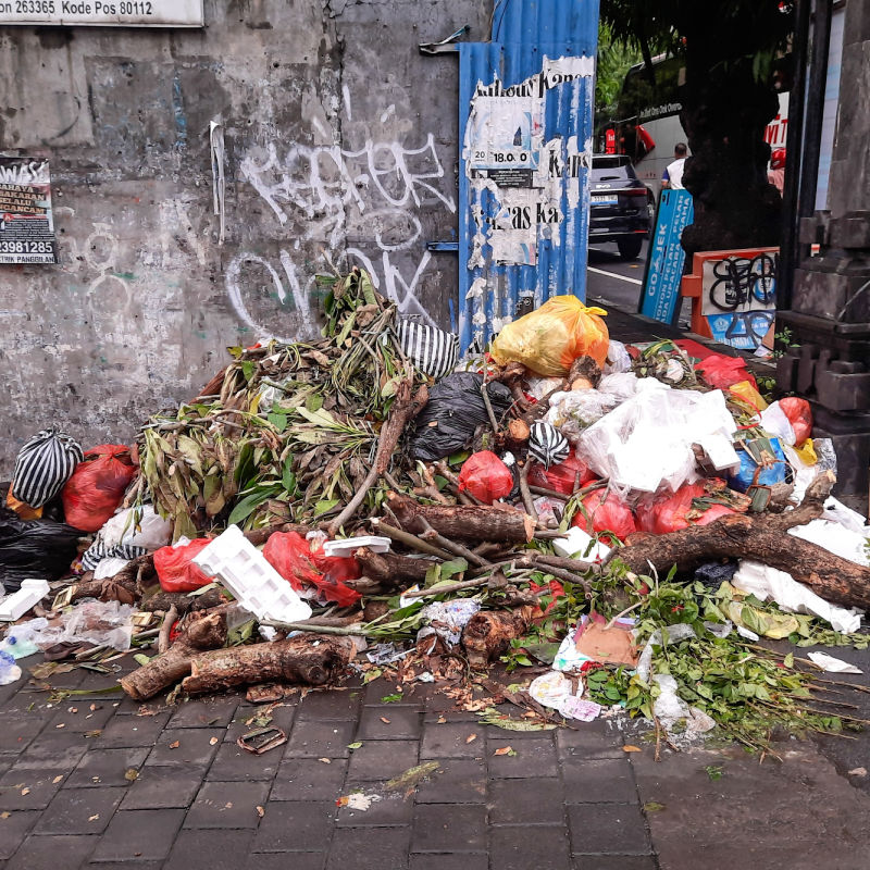 Pile of Trash on Bali Street