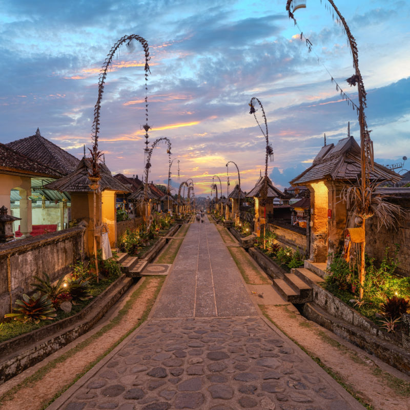 View of Penglipuran Village at Night