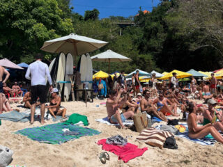Tourist on Padang Padang Beach in Uluwatu Bali.jpg