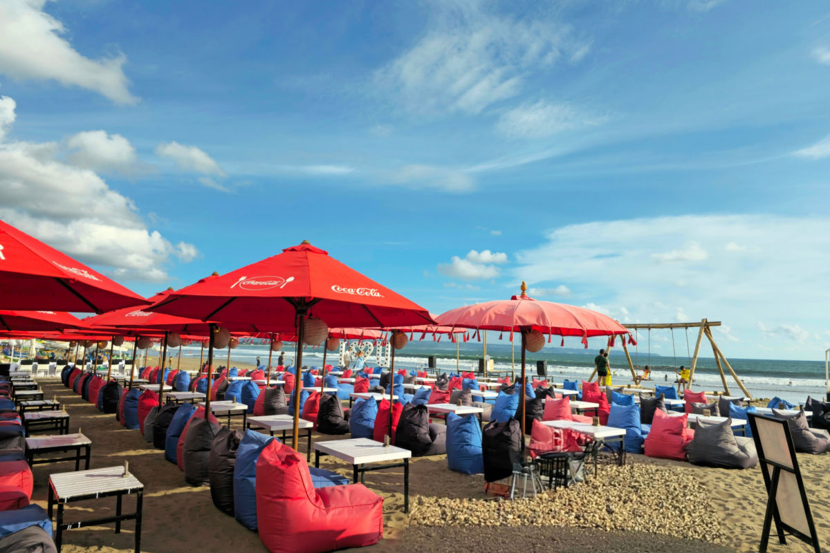 Umbrellas on Legian Beach in Bali