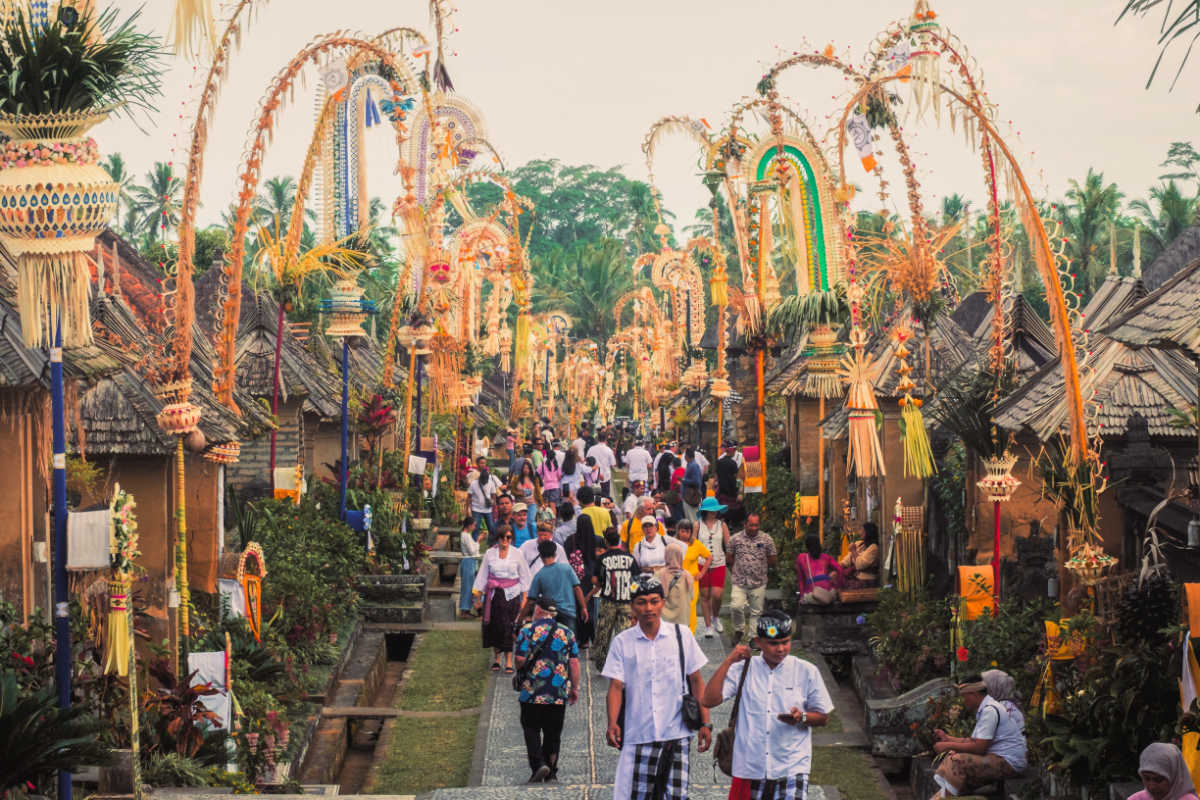 View of Penglipuran Village During Galungan in Bali