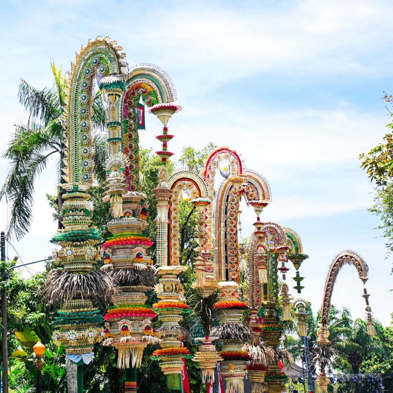 Penjor for Galungan in Bali