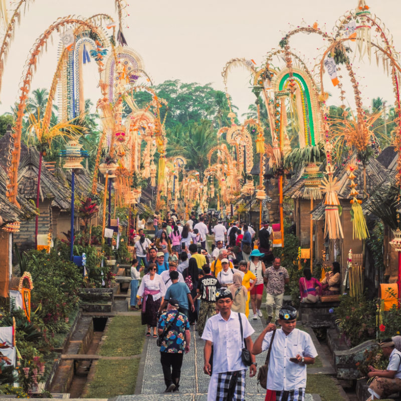 View of Penglipuran Village During Galungan in Bali