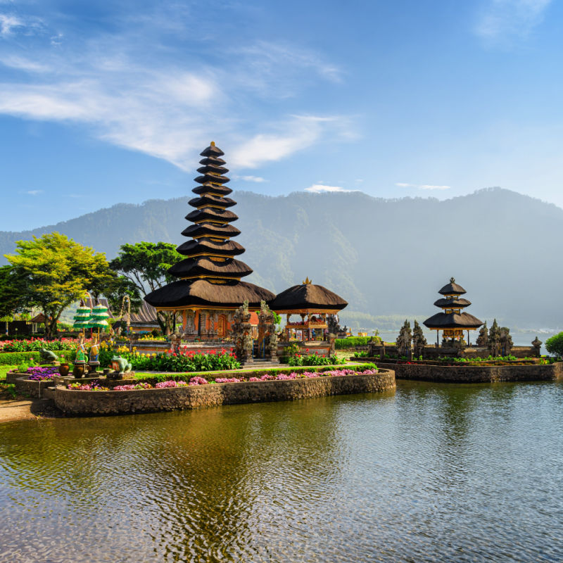 View of Ulun Danu Beratan Temple in Bali