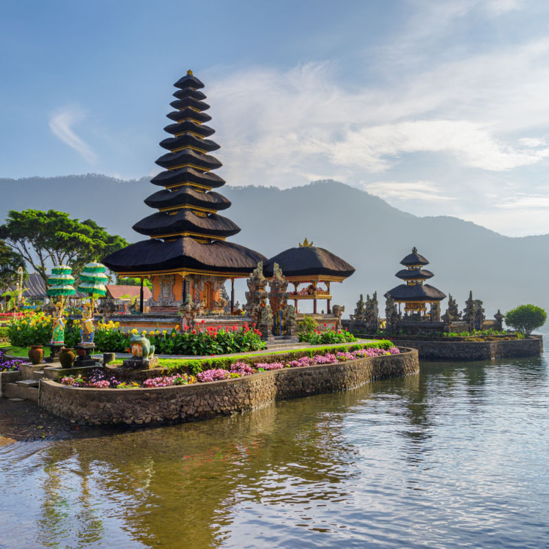View of Ulun Danu Beratan Temple in Bedugul Bali
