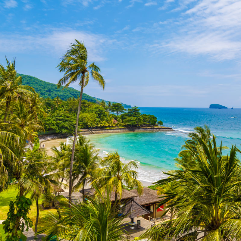 View of Candidasa Beach in Bali